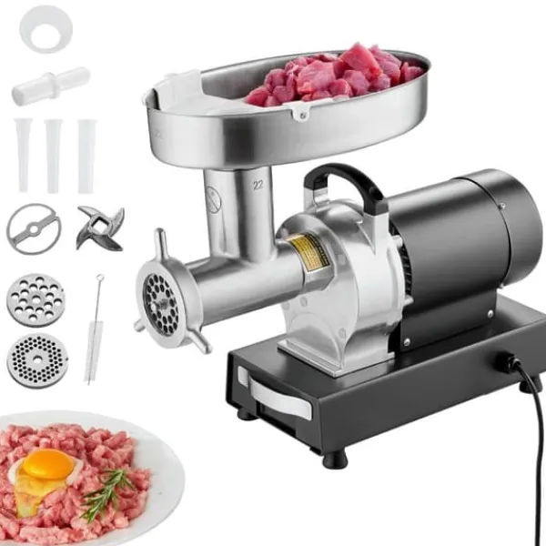Kommerciel elektrisk kødkværn 14 Lbs/Min, med pølsestopper til køkken, høj effekt, effektiv madlavning, nem at rengøre. Best