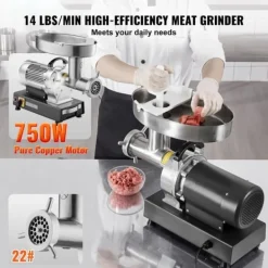 Kommerciel elektrisk kødkværn 14 Lbs/Min, med pølsestopper til køkken, høj effekt, effektiv madlavning, nem at rengøre. Best