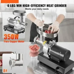 Madkværne & Kødhakker>Kommerciel elektrisk kødkværn 6 Lbs/Min, Pølsestopper, kraftfuld køkkenapparat, hurtig og effektiv hakning.
