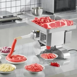Kommerciel Elektrisk KødKværn, Pålægsmaskine, 5kg/min Hastighed, Robust og Effektiv Best
