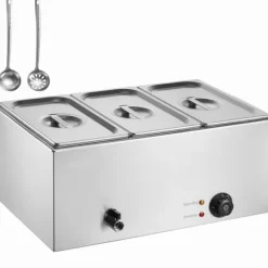 Madopvarmere>Kommerciel Elektrisk Madvarmer 3-Pande Bordplade Buffet 16,5L Bain Marie, Hold Mad Varm, Ideel til Catering og Fest