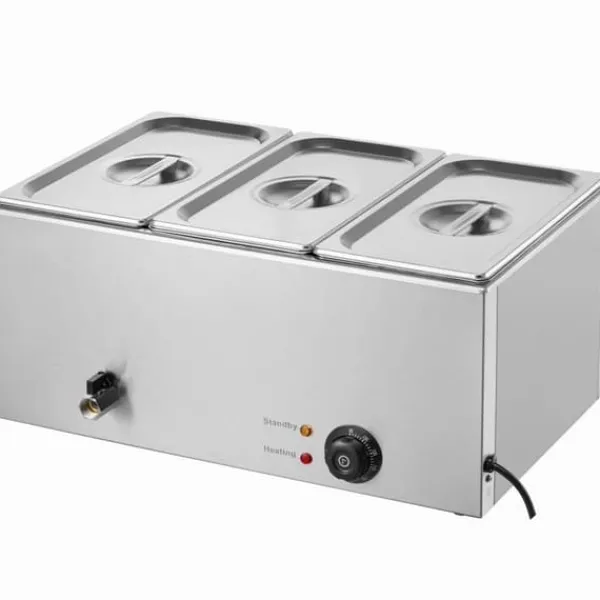 Madopvarmere>Kommerciel Elektrisk Madvarmer 3-Pande Bordplade Buffet 16,5L Bain Marie, Hold Mad Varm, Ideel til Catering og Fest
