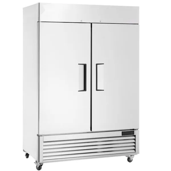 Kommerciel fryser 38,83 Cu.ft, 2-dørs opretstående fryser, automatisk afrimning, rustfrit stål, Reach-in fryser, 6"