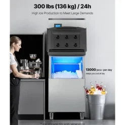 Kommerciel Ismaskine, 300 lbs/24 timer model, Selvrensende, Kompakt Design, Hurtig Isproduktion Best