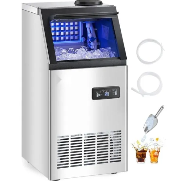 Kommerciel Ismaskine, Fritstående Kabinetmaskine, 120lbs/24H, Producerer 36 Isterninger Online