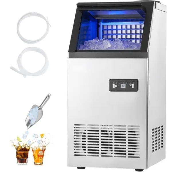 Kommerciel Ismaskine, Fritstående Kabinetmaskine, 120lbs/24H, Producerer 36 Isterninger Online