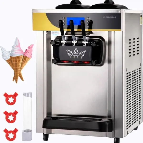 Ismaskine>Kommerciel ismaskine med kapacitet på 22-30L/H og 2200W. Leveres med 2x6L hopper, 2L cylinder, LCD-panel og alarm. Ideel til restaurant