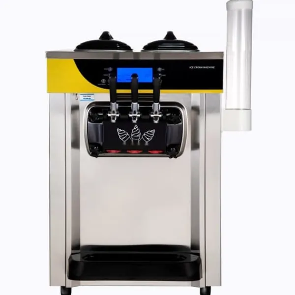 Ismaskine>Kommerciel ismaskine med kapacitet på 22-30L/H og 2200W. Leveres med 2x6L hopper, 2L cylinder, LCD-panel og alarm. Ideel til restaurant