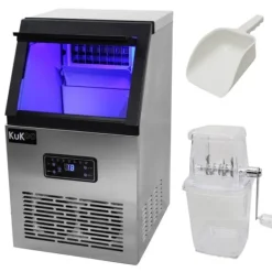Kommerciel isterningmaskine i rustfrit stål 40 kg/24 timer Restaurant Bar Cafe Hotel IceMaker / GRATIS isknuser Online