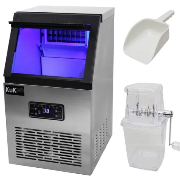 Kommerciel isterningmaskine i rustfrit stål 40 kg/24 timer Restaurant Bar Cafe Hotel IceMaker / GRATIS isknuser Online
