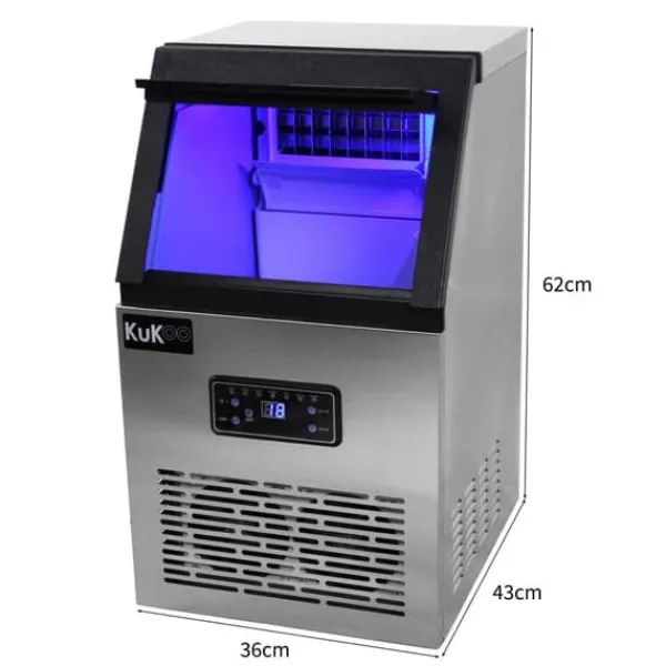 Kommerciel isterningmaskine i rustfrit stål 40 kg/24 timer Restaurant Bar Cafe Hotel IceMaker / GRATIS isknuser Online