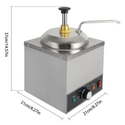 Kommerciel saucedispenser - Elektrisk enkelpumpe - Opvarmet - 2 L kapacitet - 650 W - 220 V/50 Hz - 201 rustfrit stål - Sølv Discount