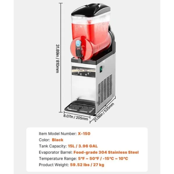 Slush-Ice Maskiner>Kommerciel Slushmaskine, 15L Margarita Smoothie, Frosne Drikkemaskine, Stor Kapacitet, Med Høj Effektivitet