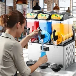 Kommerciel Slushmaskine, 15Lx3 Tank, Margarita Smoothie Frosne Drikkemaskine, høj kapacitet, stabil ydelse Outlet