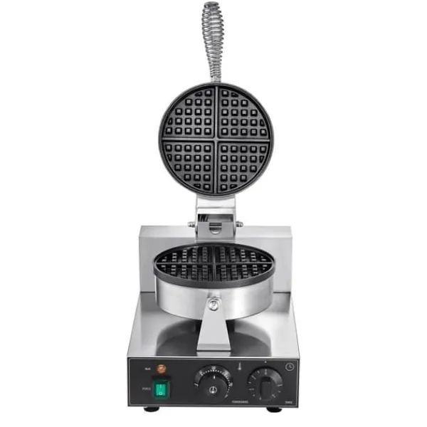 Kommerciel vaffelmaskine, rund non-stick vaffeljern, 1230W, hurtig opvarmning, perfekt til caféer og restauranter. Discount