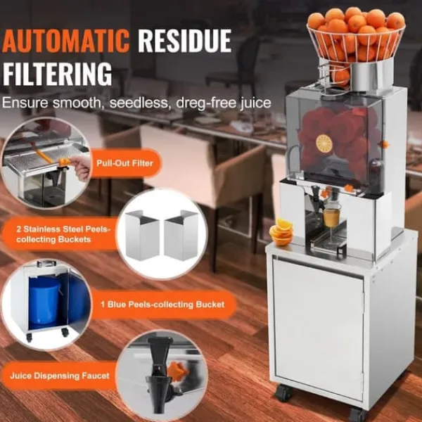 Kommerciel 120W appelsinsaftpresser - automatisk juicepresser til effektiv saftudvinding. Clearance