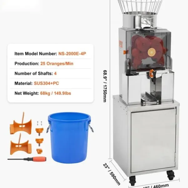 Kommerciel 120W appelsinsaftpresser - automatisk juicepresser til effektiv saftudvinding. Clearance