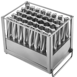 Kommercielle ispindeforme, 40 stk cylindriske ispopforme, rustfrit stål ispinde, ismagerformholder med 50 stk ispinde, holdbar kvalitet Clearance