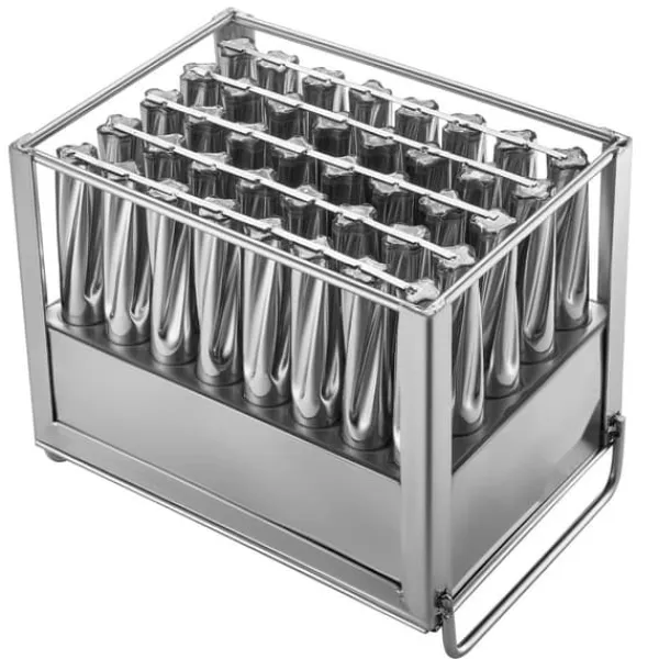 Kommercielle ispindeforme, 40 stk cylindriske ispopforme, rustfrit stål ispinde, ismagerformholder med 50 stk ispinde, holdbar kvalitet Clearance