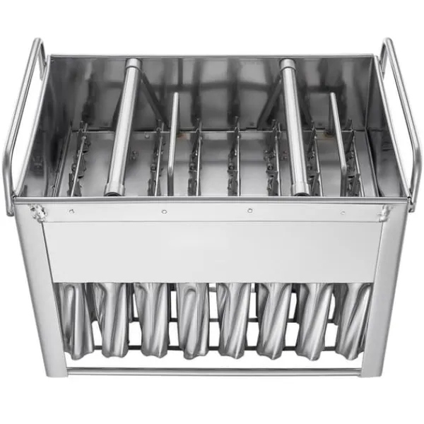 Kommercielle ispindeforme, 40 stk cylindriske ispopforme, rustfrit stål ispinde, ismagerformholder med 50 stk ispinde, holdbar kvalitet Clearance