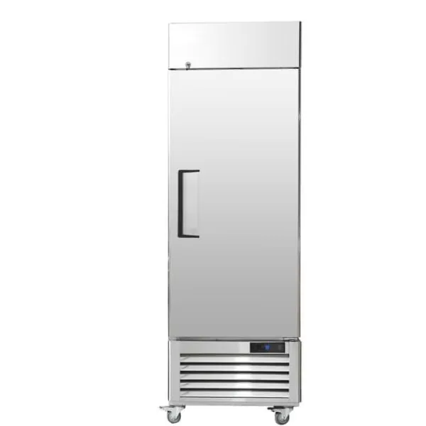 Kommercielt køleskab 20,12 Cu.ft, opretstående enkeltdør, automatisk afrimning, rustfrit stål Reach-in køleskab