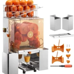 Kommersiell appelsinjuicepresser 120W - juiceudvinder med filterboks. Effektiv og praktisk til juiceproduktion. Sale
