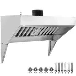 Emhætter>Kommmerciel emhætte, 5FT food truck udluftning, 201 rustfrit stål koncessionsvogn med 2 aftagelige U-formede oliefilter.