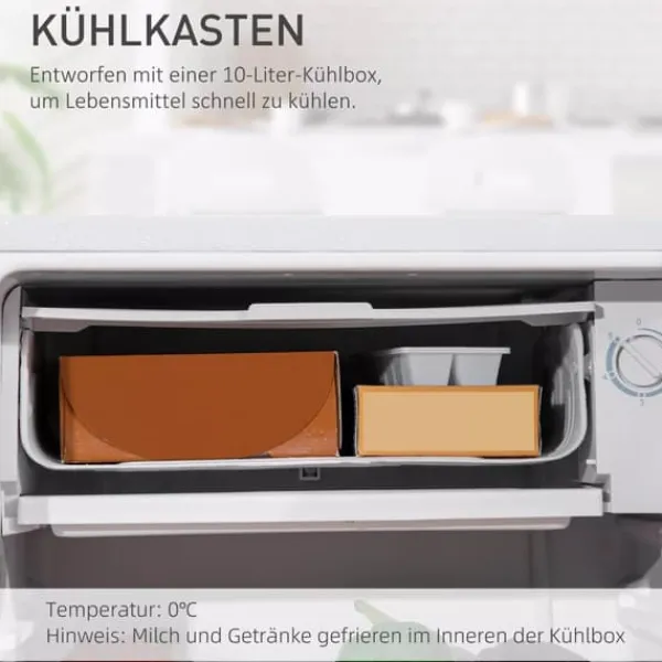 Kompakt Minikøleskab - 91L Kapacitet, Fryserum, Justerbare Hylder, Hvid, Stål/Plastik Clearance
