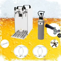 Ølhaner>Komplet sæt - fadølsanlæg - kontakt 40 2 linjer tør køler, spil køler 50 liter/h, KEG:uden, KEG 2:Type M
