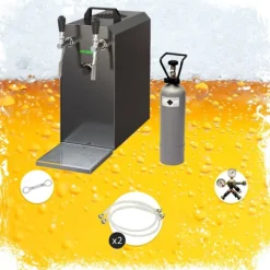 Komplet sæt - fadølsanlæg - Stream 50 2 linjer tør køler, spil køler 50 liter/h, KEG:Type A, KEG 2:Type M Clearance