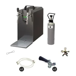 Ølhaner>Komplet sæt - fadølsanlæg - Stream 50 2 linjer tør køler, spil køler 50 liter/h, KEG 2:Typ G, KEG:NC adapter