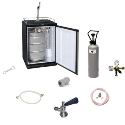 Køleskabe>Komplet sæt - Fadølsanlæg, Fadølsbar, Kegerator - ølkøleskab op til 50L tønder (ølstang) - inkl. Elegant søjle og kompensator hane, KEG:Type M