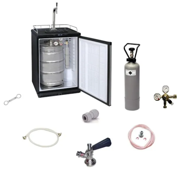 Komplet sæt - ølkøleskab op til 50L tønder (ølstang) - inkl. Elegant søjle og kompensator hane, KEG:KeyKeg Clearance