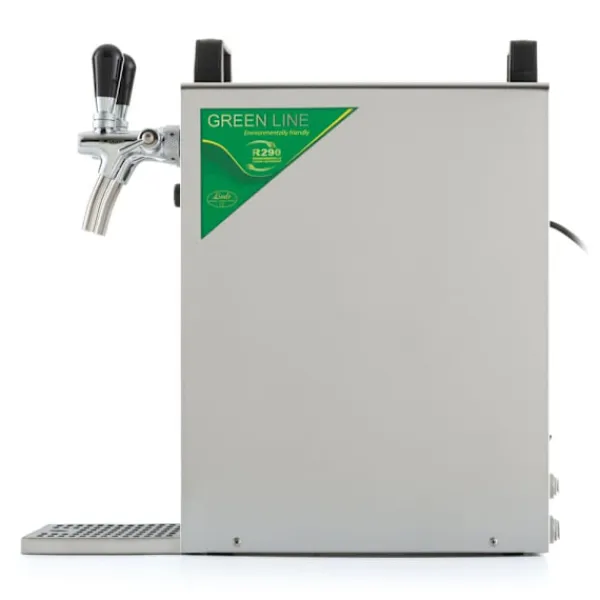 Ølhaner>Komplet sæt fadølsanlæg kontakt 40 / K 2 linjer, 50 liter/h rustfrit stål, med membranpumpe, øl tryk, KEG:Type M, KEG 2:Type D