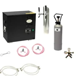 Komplet sæt til underbord Fadølsanlæg, AS-40, 2 linier våd køligere, grønne linje, KEG 2:NC adapter, KEG:KeyKeg Hot