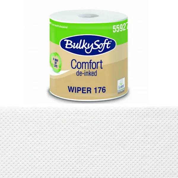 Økonomisk papirklud 176m 2 lag Bulkysoft Comfort afsværtet 1 rulle Hot