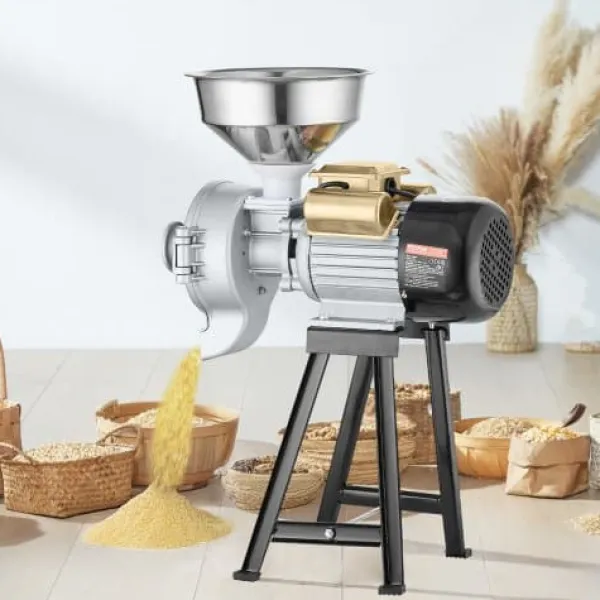 Kornmølle, Elektrisk Kommerciel Grinder 3000W, 50,5x25x70 cm, rustfrit stål Outlet