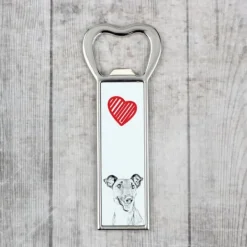 Korthåret foxterrier - oplukker med hund, personlig køleskabsåbner, unik gave til en mand fra Art-Dog Best