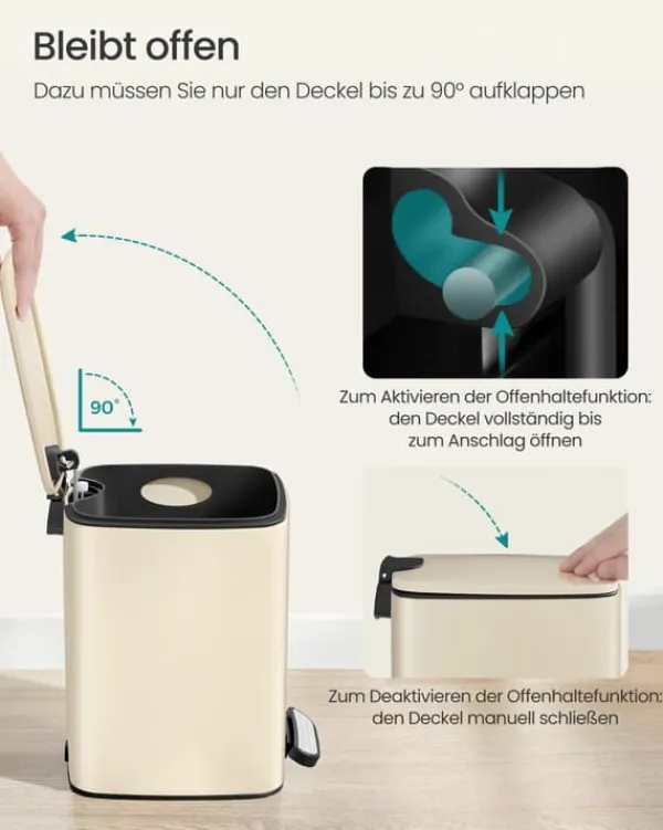 Skraldespande & Papirkurve>Kosmetikspand 6 liter sandbeige