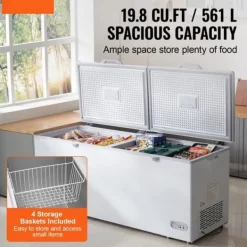Kummefryser 19,8 cu.ft / 561 L dybfryser med 4 aftagelige kurve, energieffektiv, rummelig opbevaring Outlet