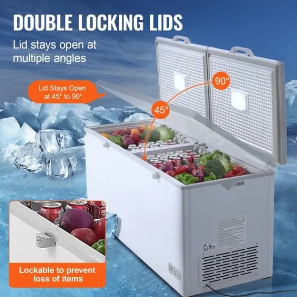 Kummefryser 19,8 cu.ft / 561 L dybfryser med 4 aftagelige kurve, energieffektiv, rummelig opbevaring Outlet
