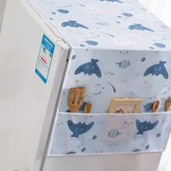 Kylskåpsdammskydd PEVA Home Vatten- och oljetätande Kylskåpsskydd Handduk för kök Happy Sea 130x55cm/51.2x21.7in Online