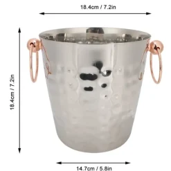 3L bærbar isspand i rustfrit stål med champagnefad og håndtag til brug i hjemmebaren