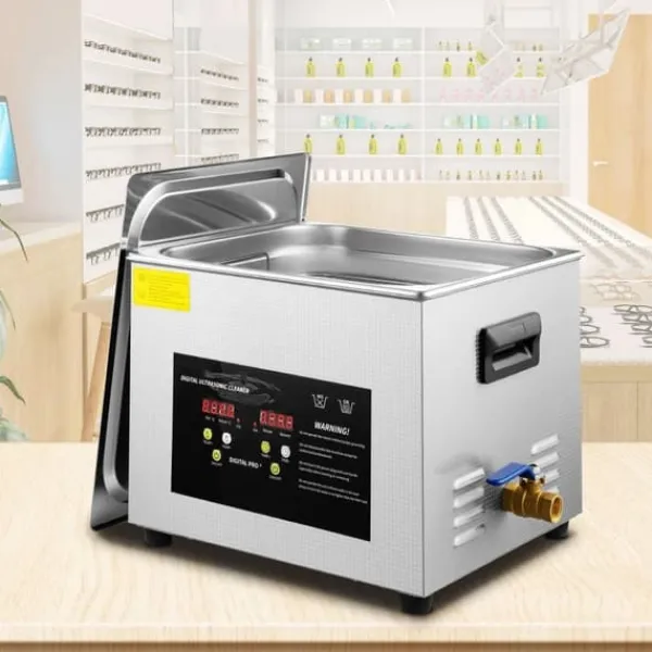 Ultralydsrenser>15L Digital Ultrasonic Rengøringsmaskine, 600W, 40KHz, Med Timer, Effektiv Rengøring