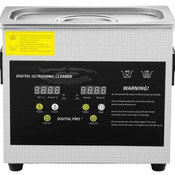 3L Digital Ultrasonisk Renser, Varmefunktion, Timer, Smykker, Glasrengøring New
