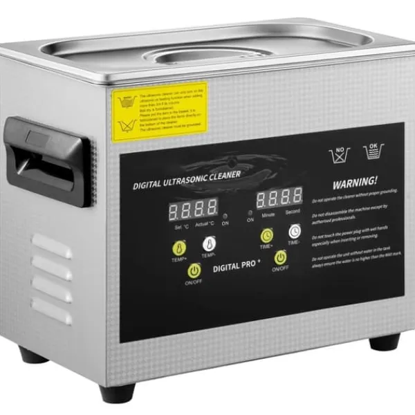 3L Digital Ultrasonisk Renser, Varmefunktion, Timer, Smykker, Glasrengøring New