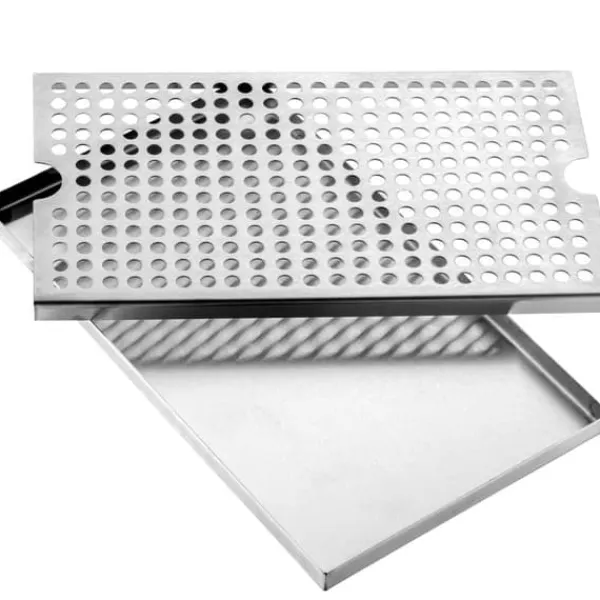 Bordskånere Til Glas>Øl drypbakke i 304 rustfrit stål til Kegerator med skridsikre puder for optimal stabilitet og funktionalitet.
