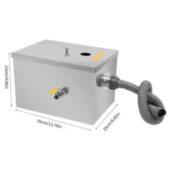 Tilbehør Til Affaldshåndtering>20L Kommerciel Fedtudskiller, Holdbart Rustfrit Stål, Automatisk Afbryderenhed,Sølv
