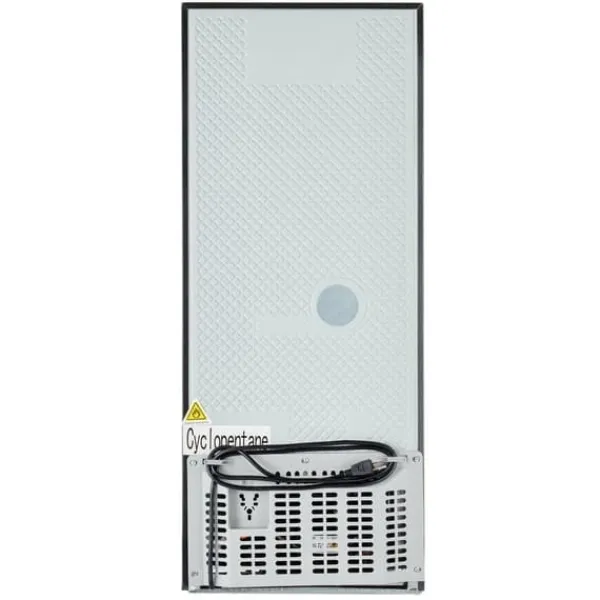 Kombineret Køle- & Fryseskab>106L minikøleskab, 60L køleskab + 46L fryser, 7 temperaturer, sølvdør, LED-lys, justerbare hylder, 166 kWh/år