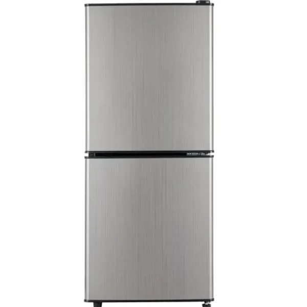 106L minikøleskab, 60L køleskab + 46L fryser, 7 temperaturer, sølvdør, LED-lys, justerbare hylder, 166 kWh/år Hot